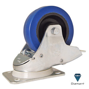 RODAJA AUTOMATICA 4" X 1 1/2" AZUL CON FRENO