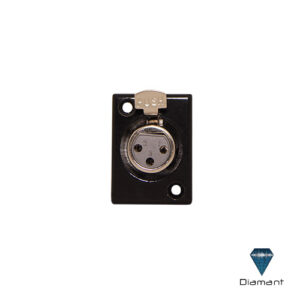 CONECTOR XLR 3 CHASSIS HEMBRA NEGRO